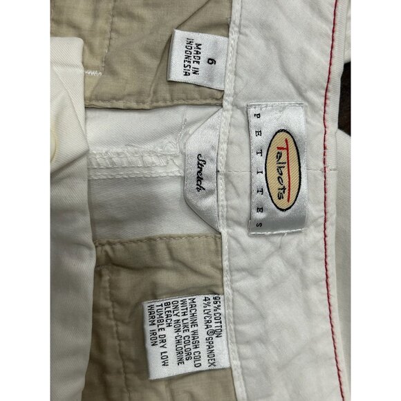 Talbots Petites Womens White Straight-Leg Cotton Blend Pants Size 6P Minimalist - Picture 5 of 8